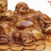 Tượng Phật Di Lặc Ngồi Dưới Gốc Tùng Cổ Thụ - Gỗ Nu